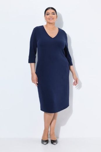 Moda za polnejše Haljina 3/4 rukava V ovratnika plus velikost, xxl, Ulla Popken in Johann Popken (JP1880)