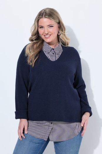 Moda za polnejše Bluza skraćeni model za slojevito oblaćenje plus velikost, xxl, Ulla Popken in Johann Popken (JP1880)