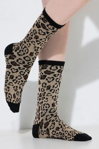 Moda za polnejše Čarape kompresijske leopard uzorka plus velikost, xxl, Ulla Popken in Johann Popken (JP1880)