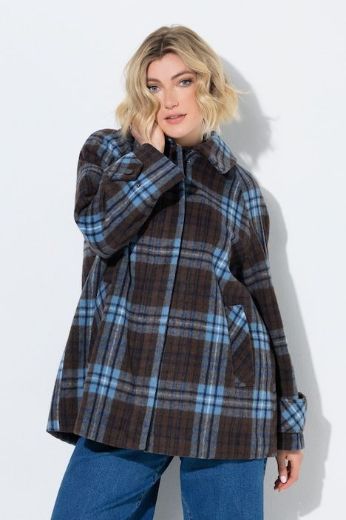 Moda za polnejše Jakna karirana A kroja s kragnom plus velikost, xxl, Ulla Popken in Johann Popken (JP1880)