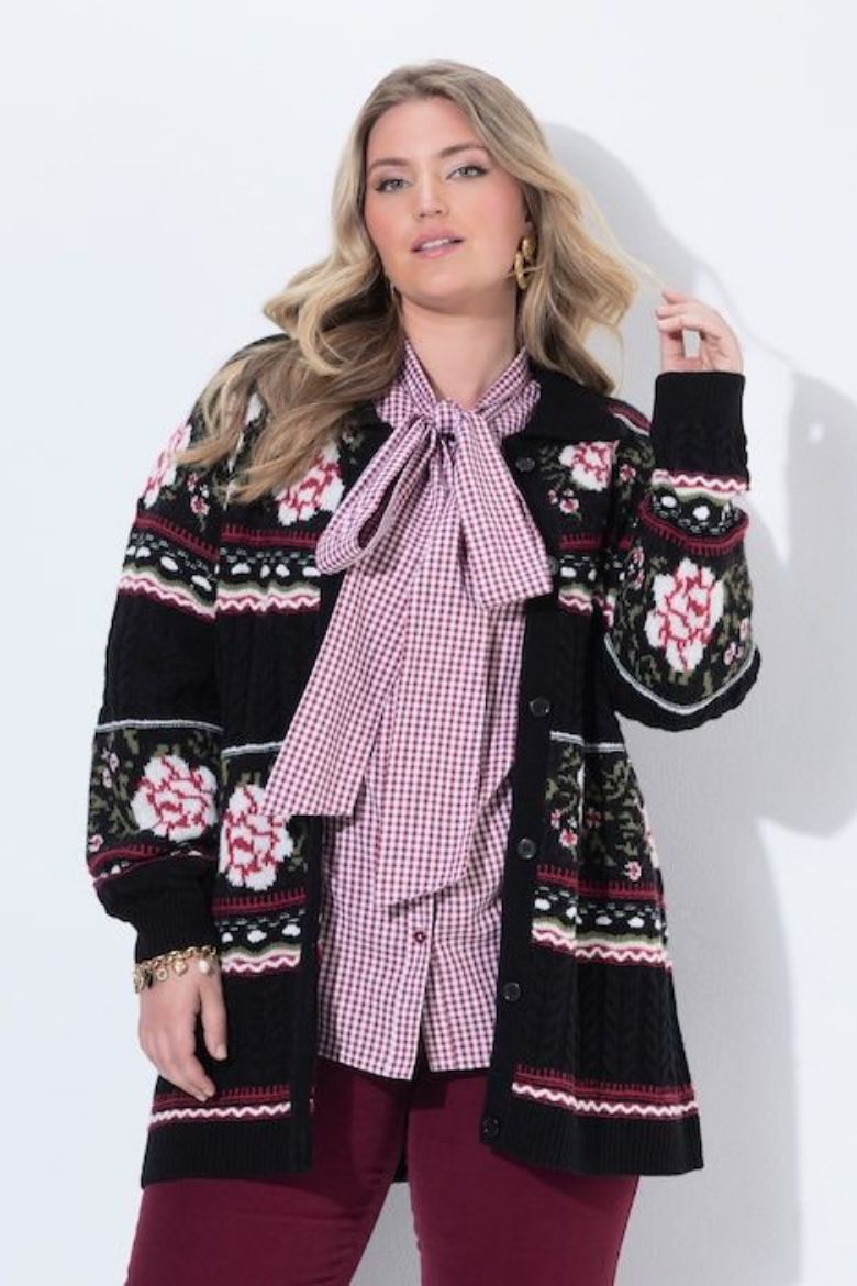 Moda za polnejše Kardigan dugih rukava s cvjetnim uzorkom plus velikost, xxl, Ulla Popken in Johann Popken (JP1880)