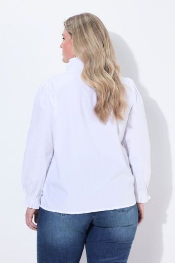 Moda za polnejše Bluza dugih rukava s volanima i gumbima plus velikost, xxl, Ulla Popken in Johann Popken (JP1880)