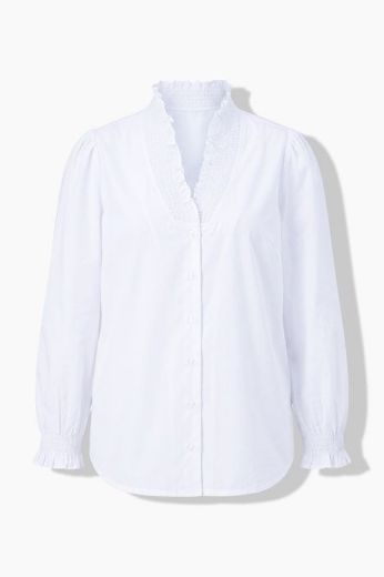 Moda za polnejše Bluza dugih rukava s volanima i gumbima plus velikost, xxl, Ulla Popken in Johann Popken (JP1880)