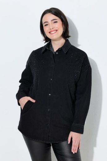 Moda za polnejše Jakna traper dugih rukava  s ukrasima plus velikost, xxl, Ulla Popken in Johann Popken (JP1880)