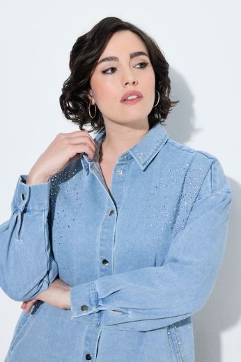 Moda za polnejše Jakna traper dugih rukava  s ukrasima plus velikost, xxl, Ulla Popken in Johann Popken (JP1880)