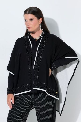 Moda za polnejše Pončo pleteni otvorenog kroja s ukrasnim kamenčićima plus velikost, xxl, Ulla Popken in Johann Popken (JP1880)
