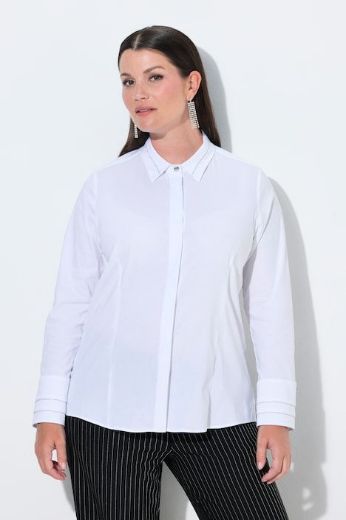 Moda za polnejše Bluza dugih rukava s kragnom i ukrasnim perlicama plus velikost, xxl, Ulla Popken in Johann Popken (JP1880)