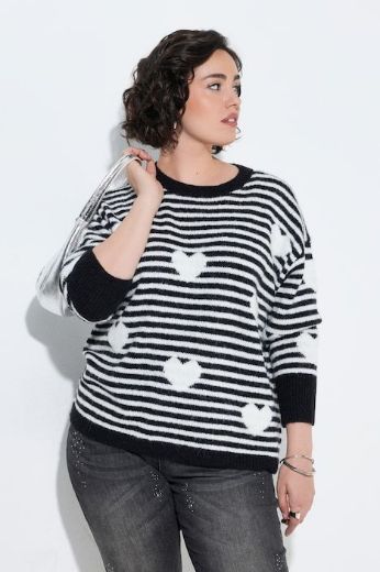 Moda za polnejše Pulover dugih rukava okruglog izreza plus velikost, xxl, Ulla Popken in Johann Popken (JP1880)