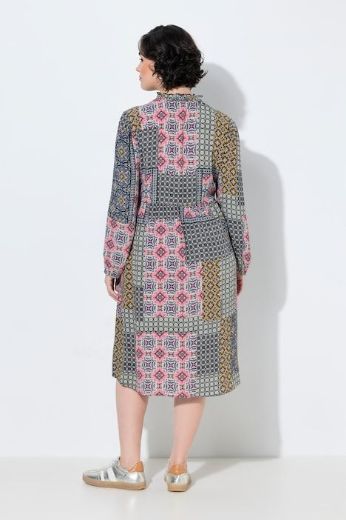 Moda za polnejše Haljina midi dugih rukava A kroja s tunika izrezom plus velikost, xxl, Ulla Popken in Johann Popken (JP1880)