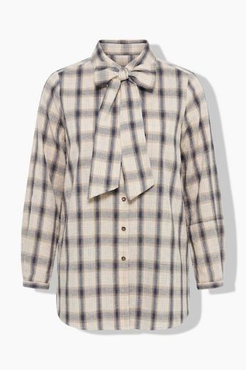 Moda za polnejše Bluza karirana dugih rukava A kroja plus velikost, xxl, Ulla Popken in Johann Popken (JP1880)