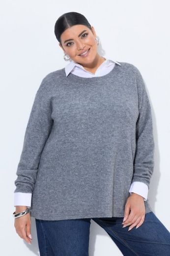 Moda za polnejše Pulover dugih rukava okruglog izreza s vezanjem na leđima plus velikost, xxl, Ulla Popken in Johann Popken (JP1880)