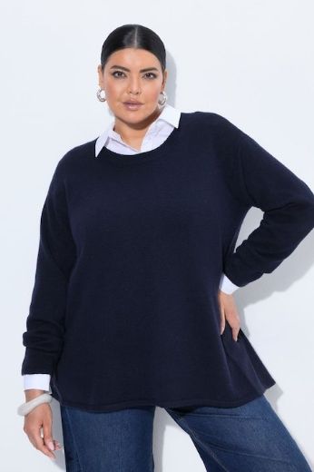 Moda za polnejše Pulover dugih rukava okruglog izreza s vezanjem na leđima plus velikost, xxl, Ulla Popken in Johann Popken (JP1880)
