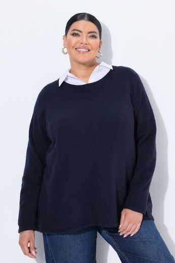 Moda za polnejše Pulover dugih rukava okruglog izreza s vezanjem na leđima plus velikost, xxl, Ulla Popken in Johann Popken (JP1880)