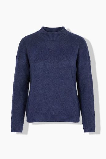 Moda za polnejše Pulover dugih rukava šireg kroja s povišenim ovratnikom i uzorkom plus velikost, xxl, Ulla Popken in Johann Popken (JP1880)