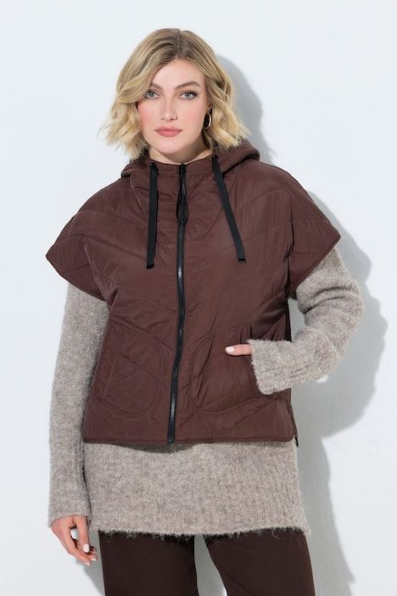 Moda za polnejše Prsluk prošiven šireg kroja s kapuljačom plus velikost, xxl, Ulla Popken in Johann Popken (JP1880)