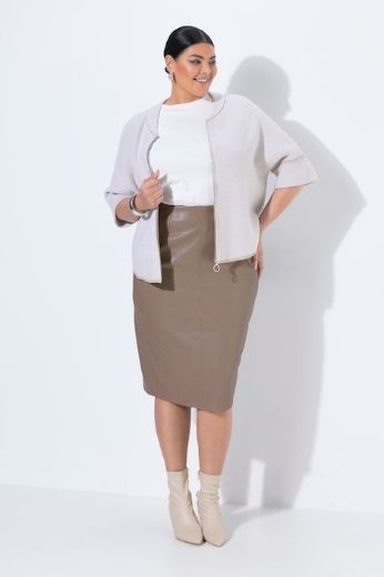Moda za polnejše Suknja uskog kroja imitacije kože plus velikost, xxl, Ulla Popken in Johann Popken (JP1880)