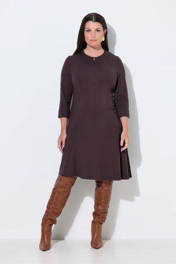 Moda za polnejše Haljina midi 3/4 rukava okruglog izreza s patentnim džepovima plus velikost, xxl, Ulla Popken in Johann Popken (JP1880)