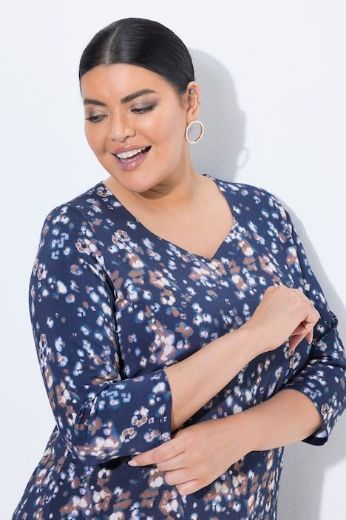 Moda za polnejše Majica 3/4 rukava srcolikog izreza s uzorkom plus velikost, xxl, Ulla Popken in Johann Popken (JP1880)