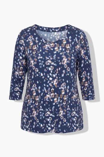 Moda za polnejše Majica 3/4 rukava srcolikog izreza s uzorkom plus velikost, xxl, Ulla Popken in Johann Popken (JP1880)