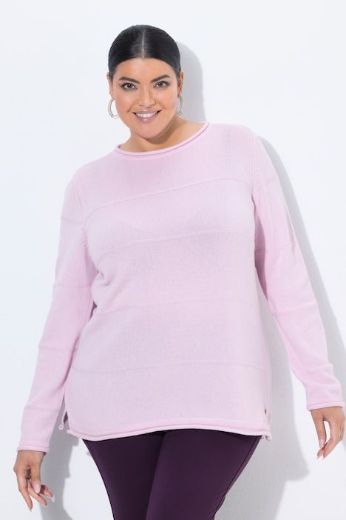 Moda za polnejše Pulover dugih rukava okruglog izreza s prugama plus velikost, xxl, Ulla Popken in Johann Popken (JP1880)