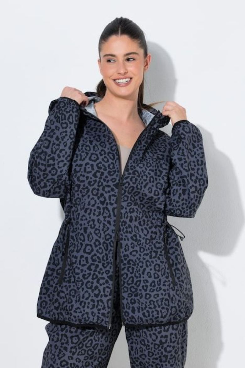 Moda za polnejše Jakna vodootporna sa leopard uzorkom i kapuljačom plus velikost, xxl, Ulla Popken in Johann Popken (JP1880)