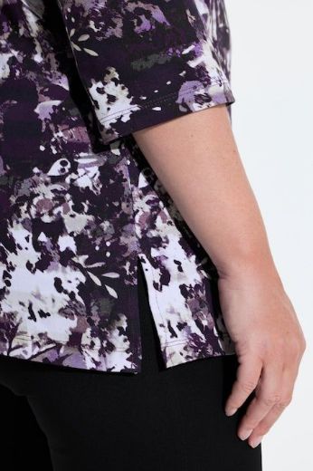 Moda za polnejše Majica 3/4 rukava lađa izreza s cvjetnim uzorkom i ukrasnim kamenčićima plus velikost, xxl, Ulla Popken in Johann Popken (JP1880)