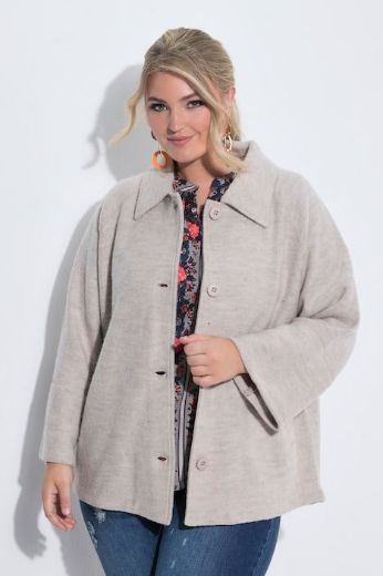 Moda za polnejše Jakna vunena A kroja dugih rukava s kragnom plus velikost, xxl, Ulla Popken in Johann Popken (JP1880)