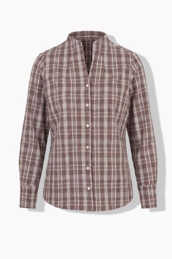 Moda za polnejše Bluza dugih rukava karirana s povišenim ovratnikom plus velikost, xxl, Ulla Popken in Johann Popken (JP1880)