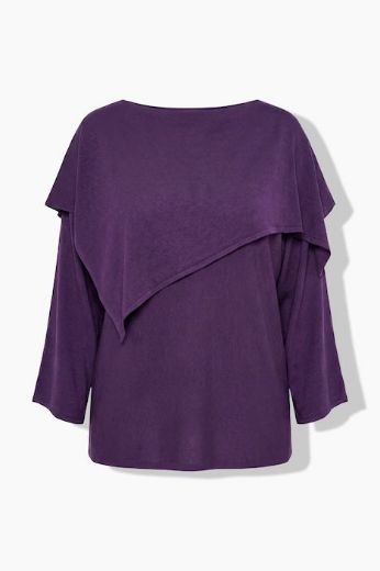 Moda za polnejše Pulover 3/4 rukava širokog kroja lađa izreza plus velikost, xxl, Ulla Popken in Johann Popken (JP1880)