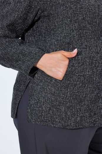 Moda za polnejše Jakna dugih rukava s kragnom i skrivenim gumbima plus velikost, xxl, Ulla Popken in Johann Popken (JP1880)