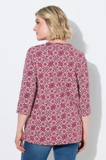 Moda za polnejše Majica 3/4 rukava A kroja V izreza s ukrasnim naborima plus velikost, xxl, Ulla Popken in Johann Popken (JP1880)