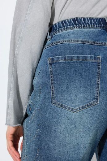 Moda za polnejše Traperice vrlo širokih nogavica s ukrasnim kamenčićima plus velikost, xxl, Ulla Popken in Johann Popken (JP1880)