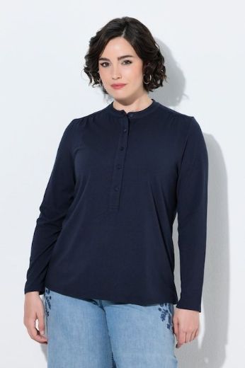 Moda za polnejše Majica dugih rukava s gumbima na izrezu plus velikost, xxl, Ulla Popken in Johann Popken (JP1880)
