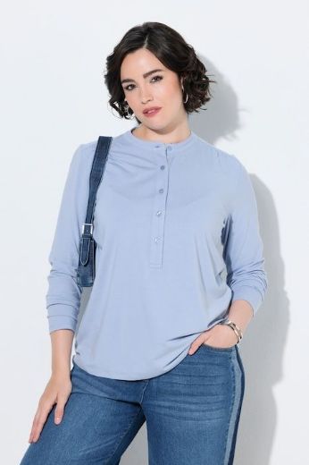 Moda za polnejše Majica dugih rukava s gumbima na izrezu plus velikost, xxl, Ulla Popken in Johann Popken (JP1880)