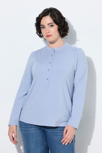 Moda za polnejše Majica dugih rukava s gumbima na izrezu plus velikost, xxl, Ulla Popken in Johann Popken (JP1880)