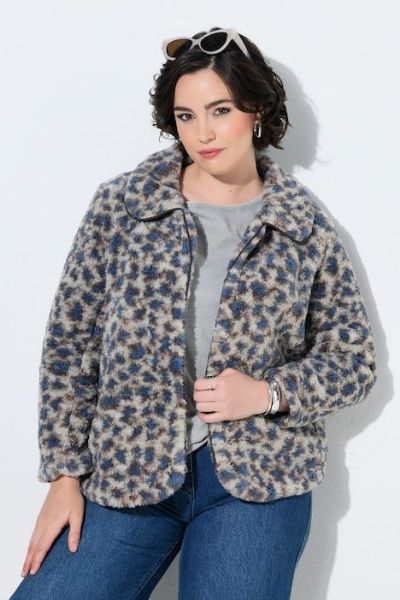 Slika Jakna dugih rukava s kragnom i leopard uzorkom