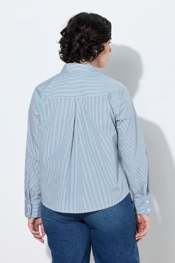Moda za polnejše Košulja dugih rukava na pruge s kragnom i ukrasnim printom plus velikost, xxl, Ulla Popken in Johann Popken (JP1880)