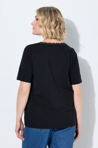 Moda za polnejše Majica kratkih rukava V izreza s čipkastim obrubom plus velikost, xxl, Ulla Popken in Johann Popken (JP1880)