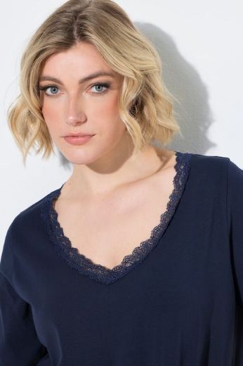 Moda za polnejše Majica kratkih rukava V izreza s čipkastim obrubom plus velikost, xxl, Ulla Popken in Johann Popken (JP1880)