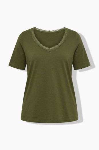 Moda za polnejše Majica kratkih rukava V izreza s čipkastim obrubom plus velikost, xxl, Ulla Popken in Johann Popken (JP1880)