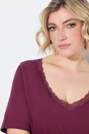 Moda za polnejše Majica kratkih rukava V izreza s čipkastim obrubom plus velikost, xxl, Ulla Popken in Johann Popken (JP1880)