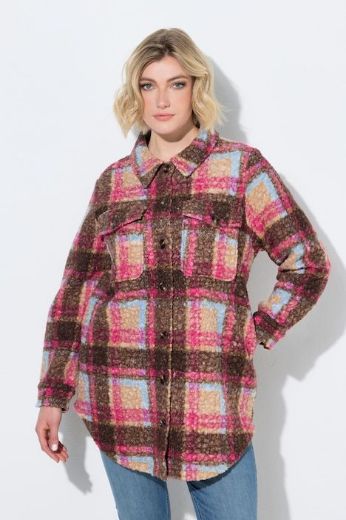 Moda za polnejše Kaput karirani A kroja s kragnom plus velikost, xxl, Ulla Popken in Johann Popken (JP1880)