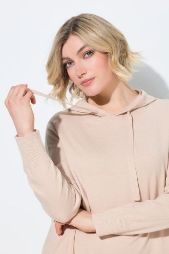 Moda za polnejše Pletena midi haljina dugih rukava s kapuljačom plus velikost, xxl, Ulla Popken in Johann Popken (JP1880)