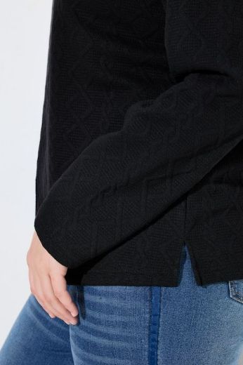 Moda za polnejše Majica dugih rukava s povišenim ovratnikom i pletenim uzorkom plus velikost, xxl, Ulla Popken in Johann Popken (JP1880)