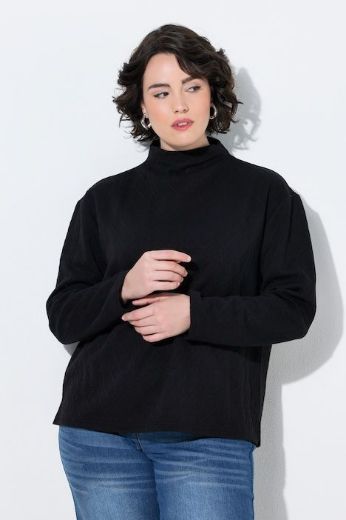 Moda za polnejše Majica dugih rukava s povišenim ovratnikom i pletenim uzorkom plus velikost, xxl, Ulla Popken in Johann Popken (JP1880)