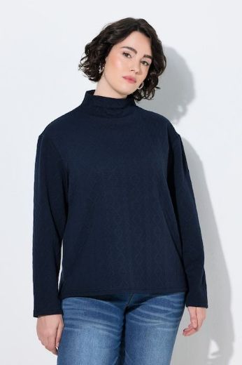 Moda za polnejše Majica dugih rukava s povišenim ovratnikom i pletenim uzorkom plus velikost, xxl, Ulla Popken in Johann Popken (JP1880)