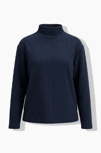 Moda za polnejše Majica dugih rukava s povišenim ovratnikom i pletenim uzorkom plus velikost, xxl, Ulla Popken in Johann Popken (JP1880)
