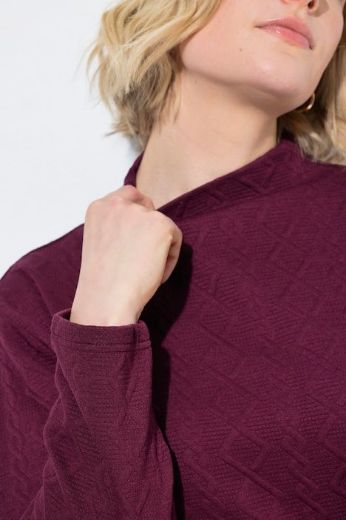 Moda za polnejše Majica dugih rukava s povišenim ovratnikom i pletenim uzorkom plus velikost, xxl, Ulla Popken in Johann Popken (JP1880)