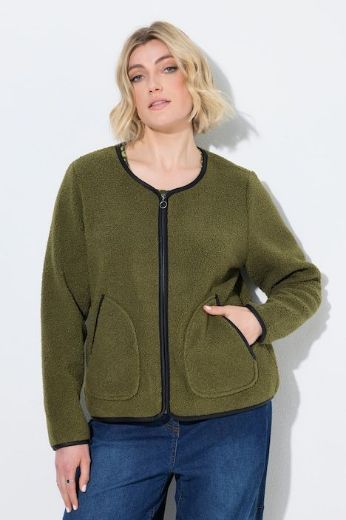 Moda za polnejše jakna dugih rukava okruglog izreza s patentnim zatvaračem plus velikost, xxl, Ulla Popken in Johann Popken (JP1880)