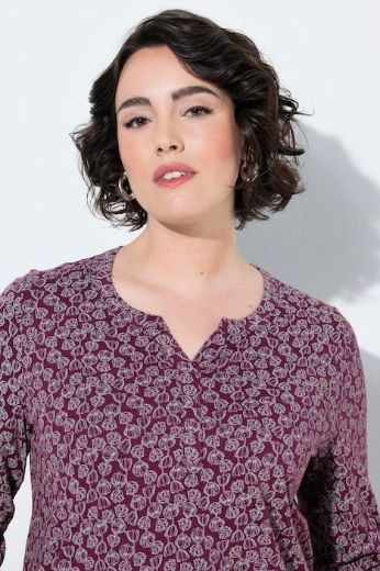 Moda za polnejše Majica dugih rukava okruglog izreza s cvjetnim uzorkom i elastičnim rubom plus velikost, xxl, Ulla Popken in Johann Popken (JP1880)